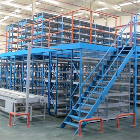 Warehouse Storage Industrial Multi-Level Steel Mezzanine Racking System with Durable Grating Floor 