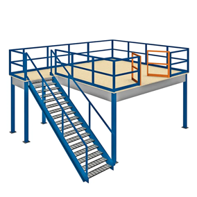 Industrial Grade Multi Tier Mezzanine System Featuring Prefabricated Steel Grating Floor for High-Density Storage Solutions